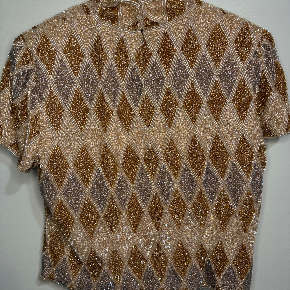 Adrianna Papell Silk Beaded Top